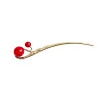 Hair Stick, Zinc Alloy, with Plastic Pearl, plated, fashion jewelry 