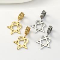 Stainless Steel Drop Earring, 304 Stainless Steel, Star, plated, fashion jewelry & for woman 