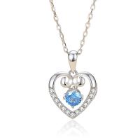 Cubic Zirconia Micro Pave Sterling Sliver Jewelry Sets, 925 Sterling Silver, Heart, plated & micro pave cubic zirconia & for woman 