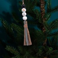 Hängende Ornamente, Hemu+Perlen, mit Hanfgarn, Weihnachts-Design & Multifunktions, Hanging size:28cm, verkauft von PC