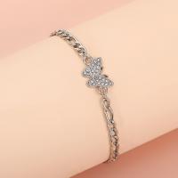 Zinc Alloy Anklet, fashion jewelry & for woman & with rhinestone 