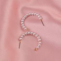 Ohrring aus Kunststoff, Kunststoff Perlen, Modeschmuck & für Frau, weiß, verkauft von Paar