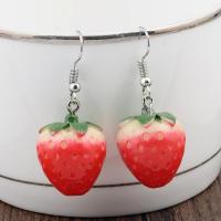 Acrylic Drop Earring, Strawberry, fashion jewelry & for woman 
