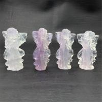 Gemstone Decoration, Colorful Fluorite, Angel, Carved, for home and office, mixed colors 