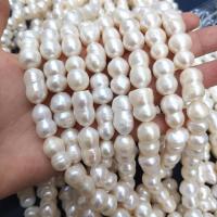 Perles nacres baroques de culture d'eau douce , perle d'eau douce cultivée, calebasse, DIY, blanc, Length about 10-11mm Environ 38 cm, Vendu par brin