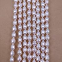 Perle de culture d'eau douce forme goutte, perle d'eau douce cultivée, larme, DIY, blanc, Length about 7-8mm Environ 36 cm, Environ Vendu par brin[