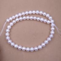 Natural Freshwater Pearl Loose Beads, Slightly Round, DIY, white, Length about 9-10mm Approx 38 cm 