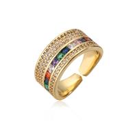 Cubic Zirconia Micro Pave Brass Finger Ring, plated, fashion jewelry & micro pave cubic zirconia Ring inner ~19mm 