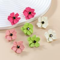 Zinc Alloy Stud Earring, Flower, stoving varnish, fashion jewelry & for woman [