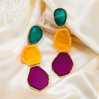 Resin Zinc Alloy Earring, with Resin, plated, fashion jewelry & for woman, multi-colored 