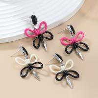 Acrylic Drop Earring, Zinc Alloy, with Acrylic, Bowknot, fashion jewelry & for woman 