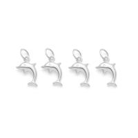 Sterling Silver Animal Pendants, 925 Sterling Silver, Dolphin, plated, DIY, platinum color 