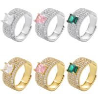 Cubic Zirconia Micro Pave Brass Finger Ring, plated, micro pave cubic zirconia & for woman 