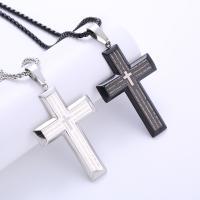 Stainless Steel Jewelry Necklace, 304 Stainless Steel, Cross, plated, Laser & Unisex Approx 60 cm 