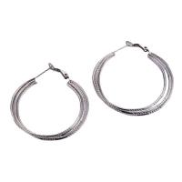 Stainless Steel Hoop Earring, 316L Stainless Steel, plated, for woman, original color, 40mm 