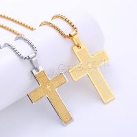 Stainless Steel Jewelry Necklace, 304 Stainless Steel, Cross, plated, Unisex Approx 60 cm 