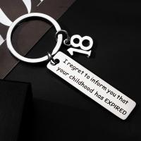 Stainless Steel Key Clasp, 304 Stainless Steel, fashion jewelry Ring mm,Pendant x50mm 