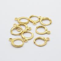 Brass Hoop Earring Components, plated, with loop 12mm 