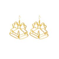 Christmas Earrings, Zinc Alloy, Christmas Design & fashion jewelry & for woman & hollow, golden 