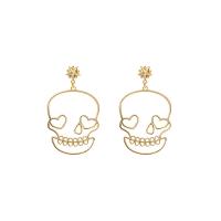 Zinc Alloy Stud Earring, Skull, Halloween Design & fashion jewelry & for woman 