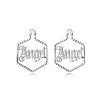 Zinc Alloy Drop Earring, Alphabet Letter, plated, fashion jewelry & for woman & hollow 
