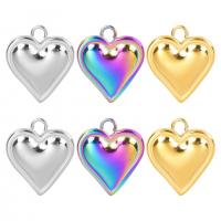pendentifs de cœur en inox , Acier inoxydable 304, coeur, Placage ionique sous vide, DIY, plus de couleurs à choisir Vendu par PC