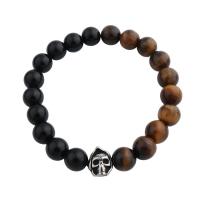 Agate Bracelets, with Tiger Eye & 304 Stainless Steel, fashion jewelry & Unisex, 13mm Approx 8.66 Inch 
