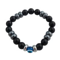 Evil Eye Jewelry Bracelet, Agate, with Non Magnetic Hematite, fashion jewelry & Unisex, 9.5mm Approx 7.87 Inch 