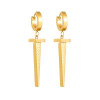 Titanium Steel Earrings, plated, fashion jewelry & for woman, golden, 50mm 