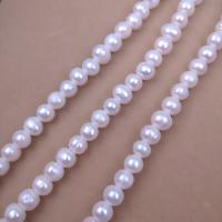 Naturel d'eau douce perles, perle d'eau douce cultivée, Légèrement rond, DIY, blanc, Length about 9mm Environ 2.5mm Environ 38 cm, Vendu par brin