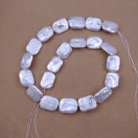 Natural Freshwater Pearl Loose Beads, Square, DIY, white Approx 