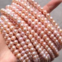 Natural Freshwater Pearl Loose Beads, Slightly Round, DIY Length about 7mm Approx 38 cm 