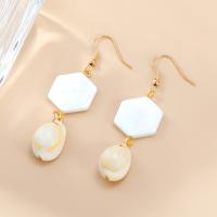 Acrylic Drop Earring, Zinc Alloy, with Plank & Shell, Shell, plated, fashion jewelry & for woman 