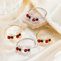 Zinc Alloy Rhinestone Hoop Earring, with acrylic rhinestone, Spider, fashion jewelry & for woman 
