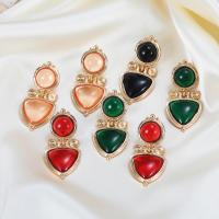 Resin Zinc Alloy Earring, with Resin, Geometrical Pattern, fashion jewelry & for woman 