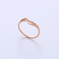 Cubic Zirconia Stainless Steel Finger Ring, 316L Stainless Steel, plated & micro pave cubic zirconia & for woman, rose gold color 