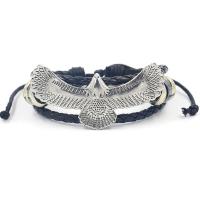 Cowhide Bracelets, with Zinc Alloy, eagle, plated, multilayer & Unisex Approx 7 Inch [