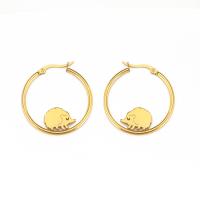 Stainless Steel Hoop Earring, 304 Stainless Steel, Hedgehog, Vacuum Ion Plating, fashion jewelry & for woman 