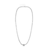 Titanium Steel Jewelry Necklace, Square, fashion jewelry & Unisex, original color Approx 60 cm 