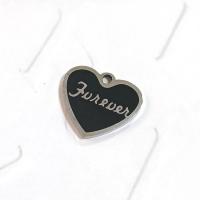 Stainless Steel Heart Pendants, 304 Stainless Steel, polished, DIY & enamel, black, nickel, lead & cadmium free [