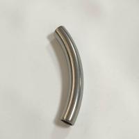 304 Stainless Steel Curved Tube Beads, DIY & machine polishing original color, nickel, lead & cadmium free 