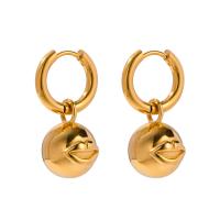 Stainless Steel Drop Earring, 304 Stainless Steel, Lip, 18K gold plated, fashion jewelry & for woman, golden 