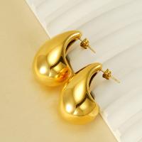 Edelstahl Stud Ohrring, 304 Edelstahl, 18K vergoldet, Modeschmuck & für Frau, goldfarben, 21x32mm, verkauft von Paar
