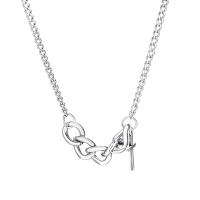 Collar de la aleación del cinc, aleación de zinc, con 1.97inch extender cadena, Joyería & para mujer, plateado, longitud:aproximado 14.96 Inch, Vendido por Sarta