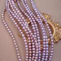 Natural Freshwater Pearl Loose Beads, Slightly Round, DIY, purple, Length about 7-8mm Approx 38 cm 