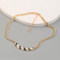Enamel Zinc Alloy Necklace, with Acrylic, with 7.2cm extender chain, fashion jewelry & for woman, gold Approx 39.2 cm [