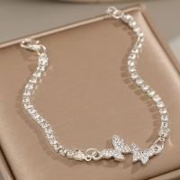 Zinc Alloy Rhinestone Bracelets, with 5.5cm extender chain, Butterfly, fashion jewelry & for woman & with rhinestone Approx 20 cm 