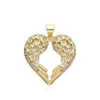 Cubic Zircon Micro Pave Brass Necklace, with 5CM extender chain, plated & micro pave cubic zirconia & for woman, golden Approx 45 cm 