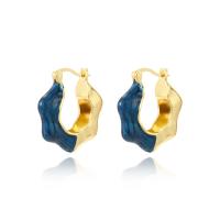Brass Hoop Earring, plated, for woman & enamel 