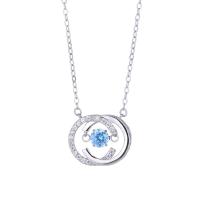 Cubic Zirconia Micro Pave Sterling Silver Necklace, 925 Sterling Silver, with 5CM extender chain, plated, micro pave cubic zirconia & for woman Approx 40 cm 
